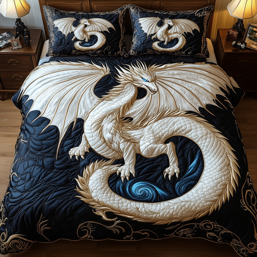 Majestic Dragon 3-Piece Quilted Bedding Set GFTOTP2419