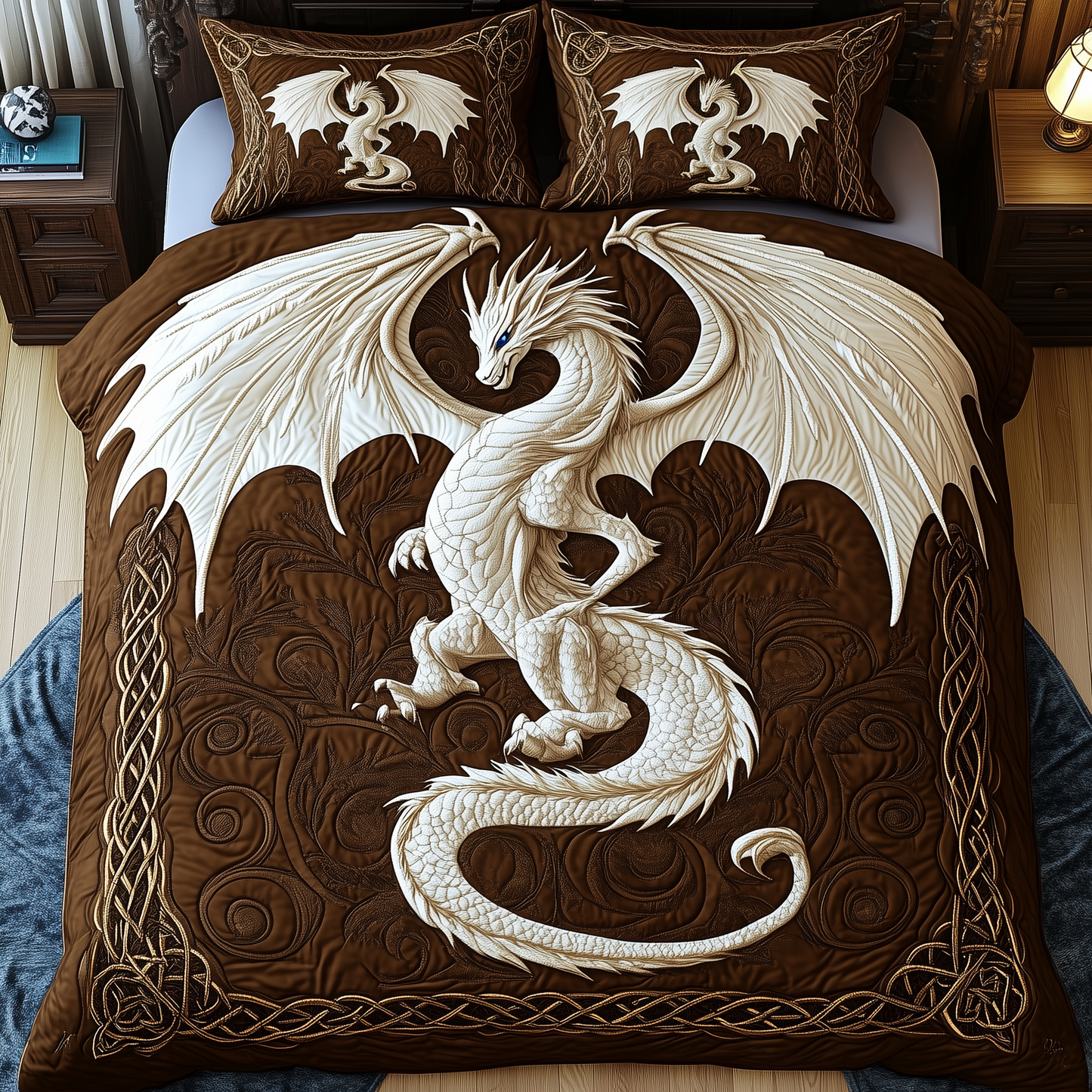 Majestic Dragon 3-Piece Quilted Bedding Set GFTOTP2425
