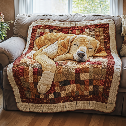 Sleepy Golden Retriever Quilted Blanket GFTOTP2447