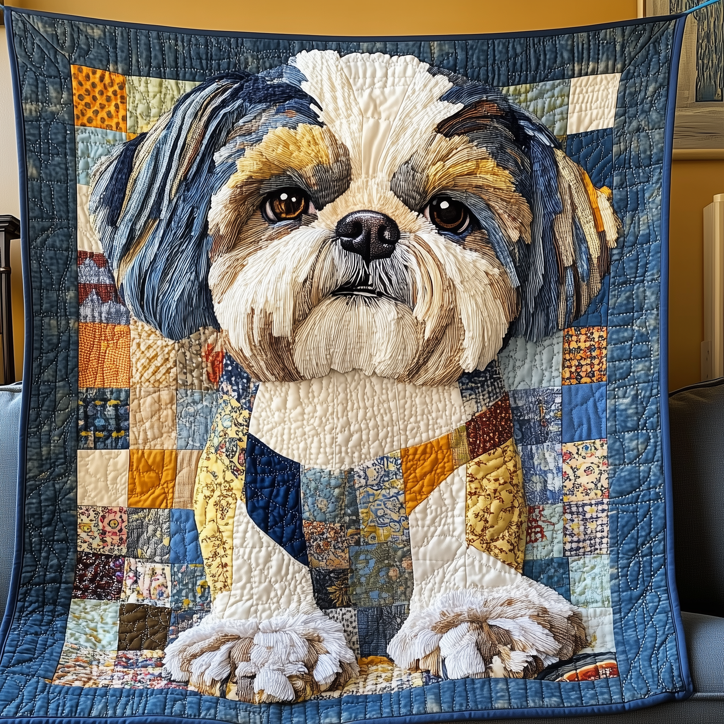 Adorable Shih Tzu Quilted Blanket GFTOTP2514