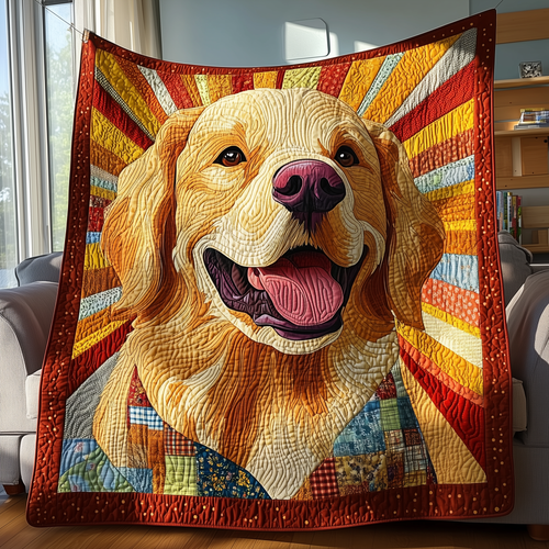Sunshine Golden Retriever Quilted Blanket GFTOTP2541