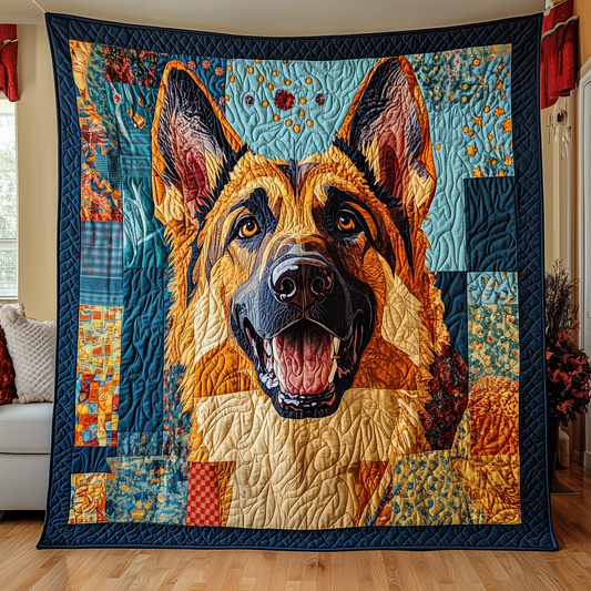 Vibrant German Shepherd Quilted Blanket GFTOTP2639