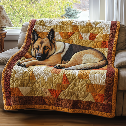 Sleepy German Shepherd Quilted Blanket GFTOTP2643