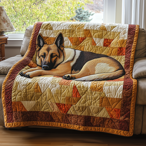 Sleepy German Shepherd Quilted Blanket GFTOTP2643