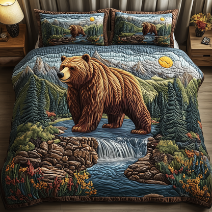 Riverside Majestic Bear 3-Piece Quilted Bedding Set GFTOTP2776