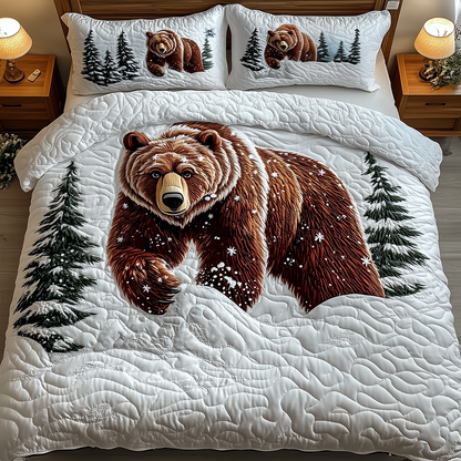 Snowland Majestic Bear 3-Piece Quilted Bedding Set GFTOTP2783