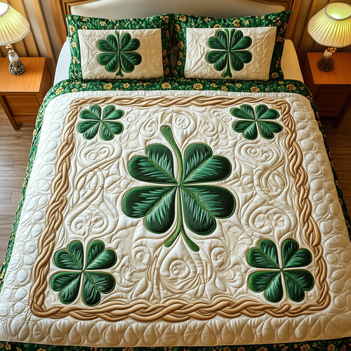 Irish Shamrock 3-Piece Quilted Bedding Set GFTOTP2793