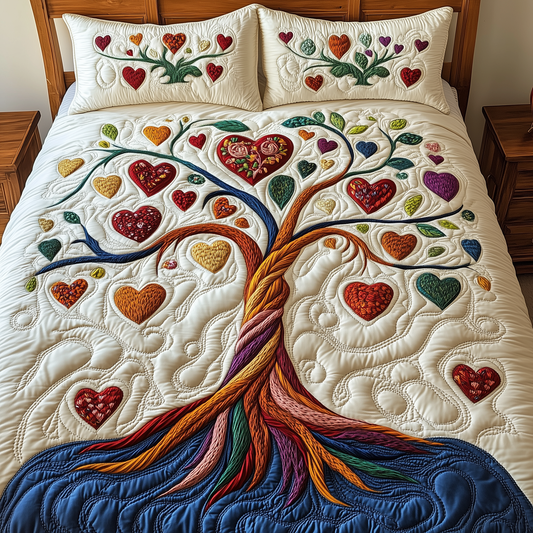 Tree Of Heart 3-Piece Quilted Bedding Set GFTOTP2834
