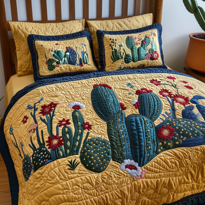 Cactus Haven 3-Piece Quilted Bedding Set GFTOTP2847