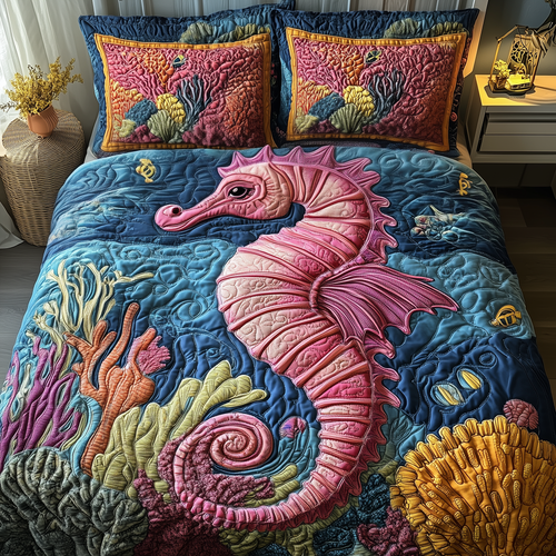 Seahorse 3-Piece Quilted Bedding Set GFTOTP2867