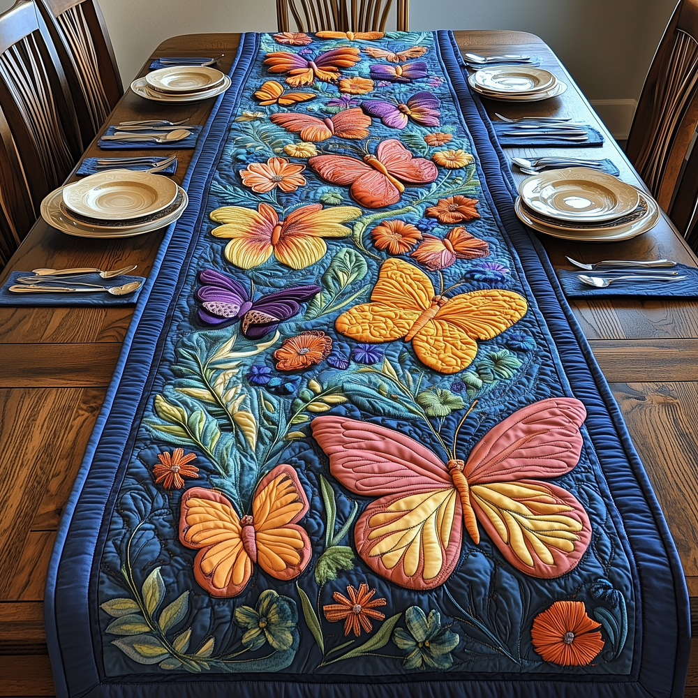 Midnight Butterfly Quilted Table Runner GFTOTP2915