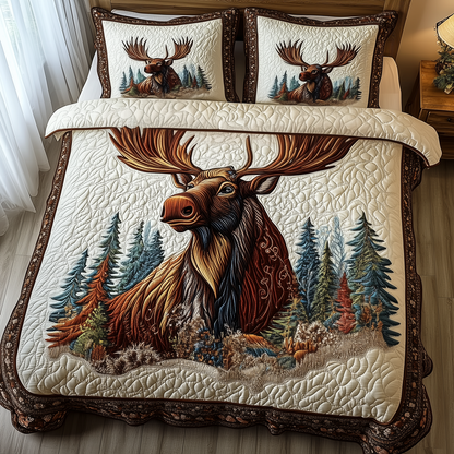Majestic Moose 3-Piece Quilted Bedding Set GFTOTP2928