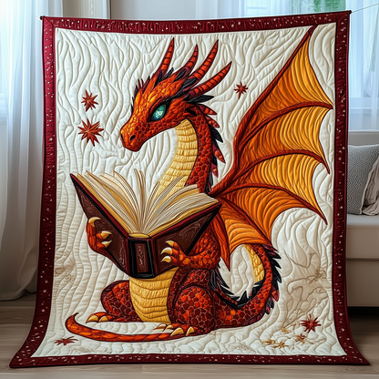 Bookworm Dragon Quilted Blanket GFTOTP2989