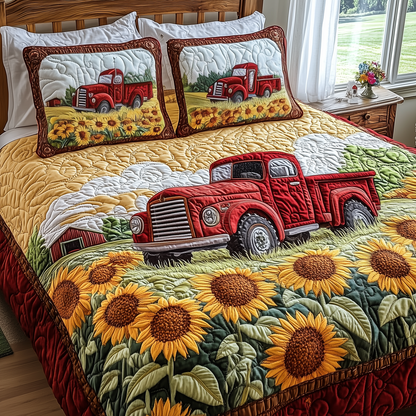 Vintage Truck 3-Piece Quilted Bedding Set GFTOTP3016