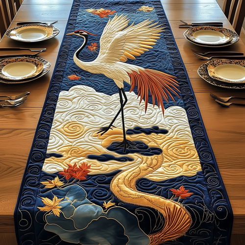 Elegant Crane Quilted Table Runner GFTOTP3061