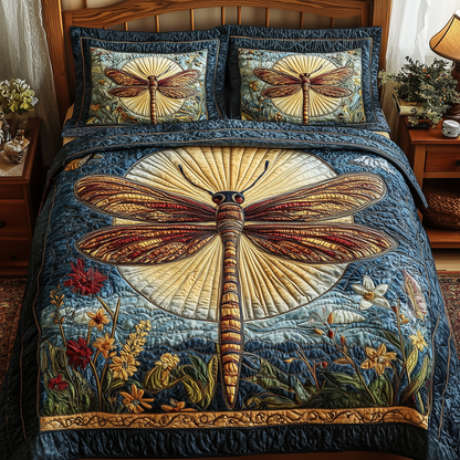 Sunshine Dragonfly 3-Piece Quilted Bedding Set GFTOTP3128
