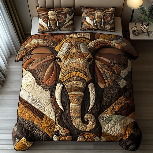 Elephant Whisper 3-Piece Quilted Bedding Set GFTOTP3296