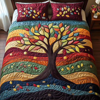 Sunlit Tree of Life 3-Piece Quilted Bedding Set GFTOTP3447