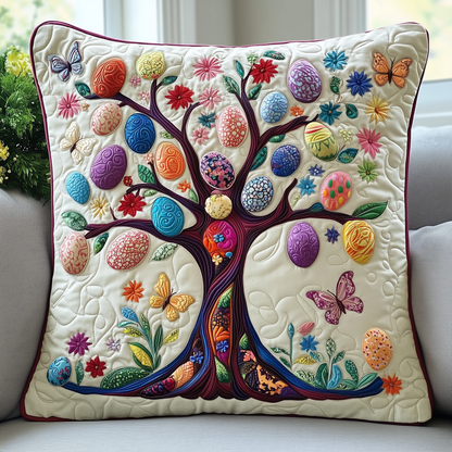 Tree Of Easter Eggs Quilted Pillow Case GFTOTP3507