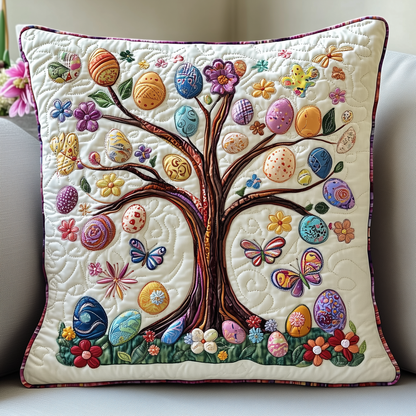 Tree Of Easter Eggs Quilted Pillow Case GFTOTP3508
