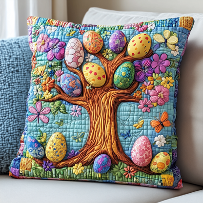 Tree Of Easter Eggs Quilted Pillow Case GFTOTP3513