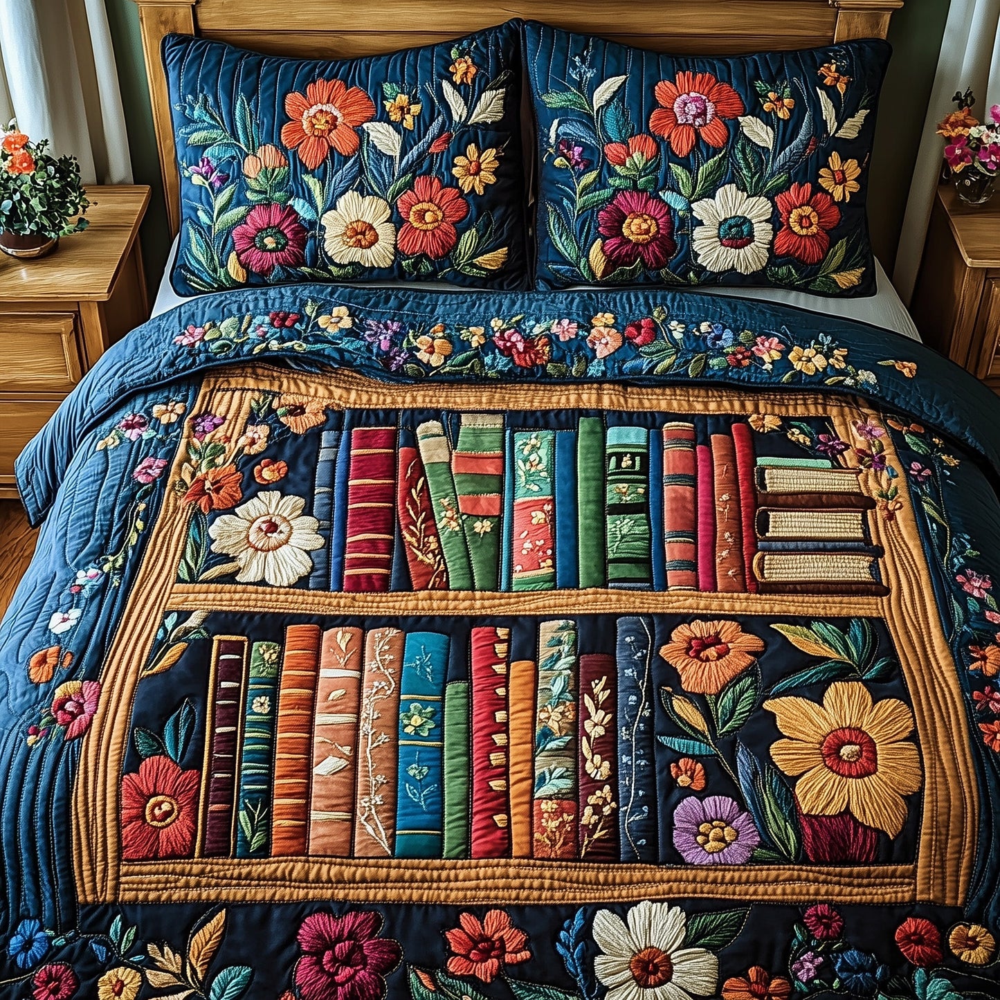 Literary Haven 3-Piece Quilted Bedding Set GFTOTP3565