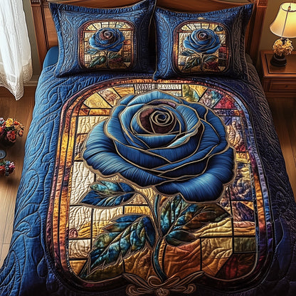 Blue Rose Dreamscape 3-Piece Quilted Bedding Set GFTOTP3681