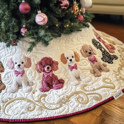 Adorable Poodle Quilted Tree Skirt GFTOTP375