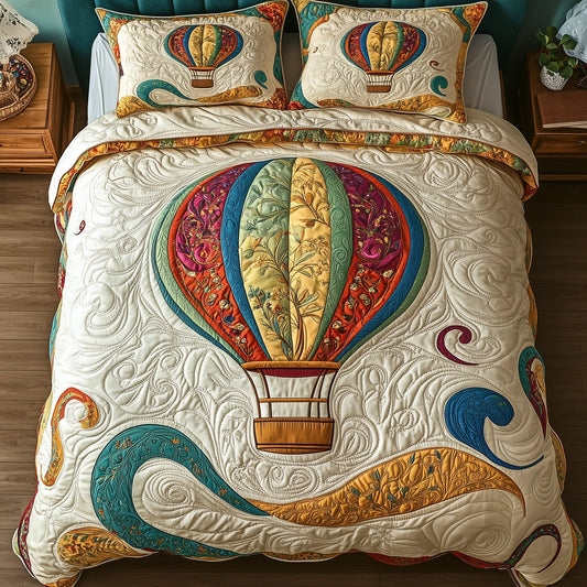 Hot Air Balloon 3-Piece Quilted Bedding Set GFTOTP3852