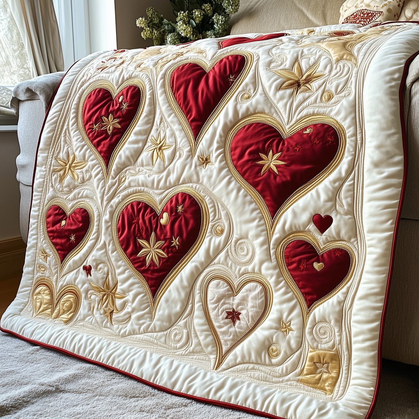 Blooming Heart Quilted Blanket GFTOTP3876
