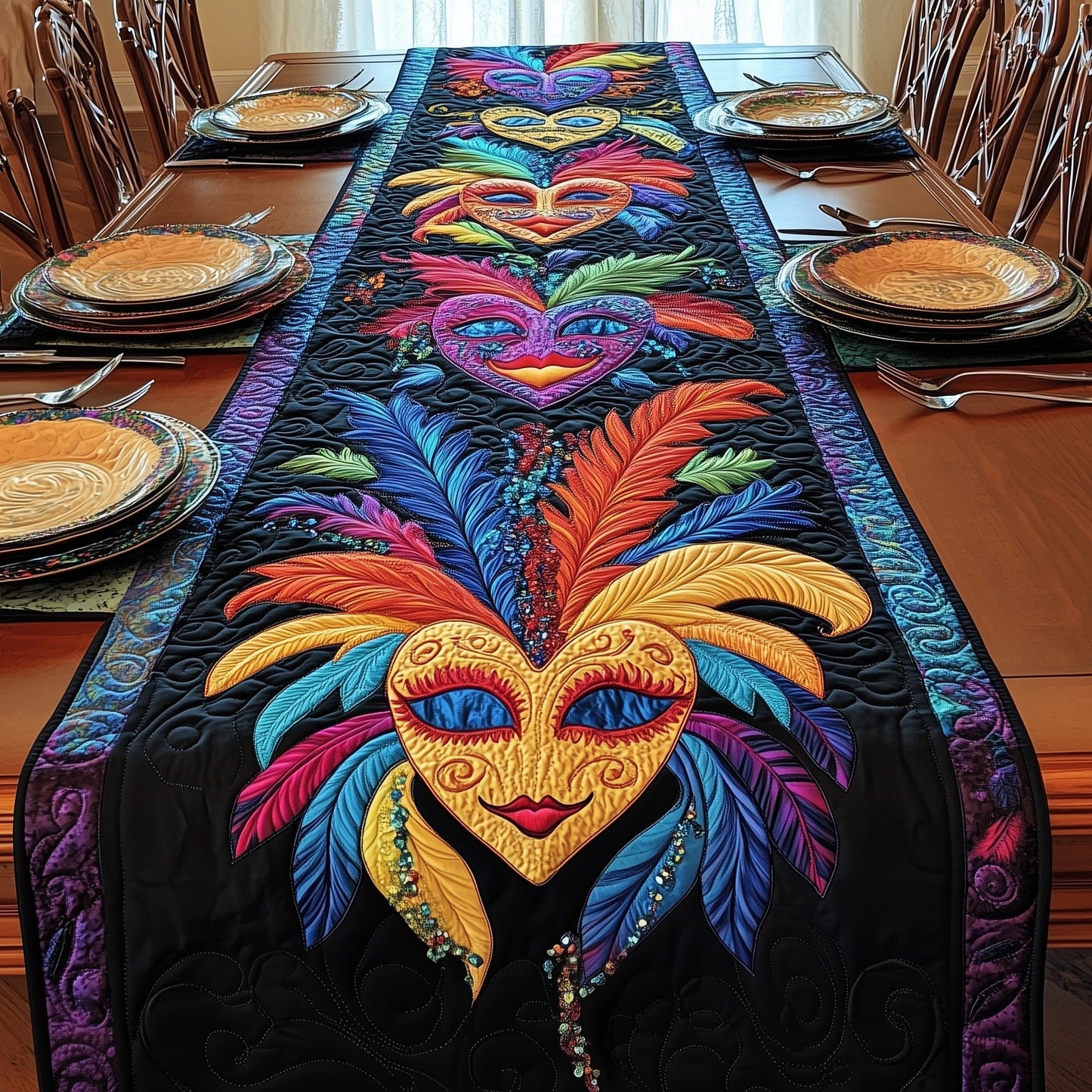 Festive Mardi Gras Quilted Table Runner GFTOTP3986