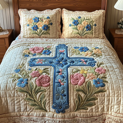 Easter Cross 3-Piece Quilted Bedding Set GFTOTP4178