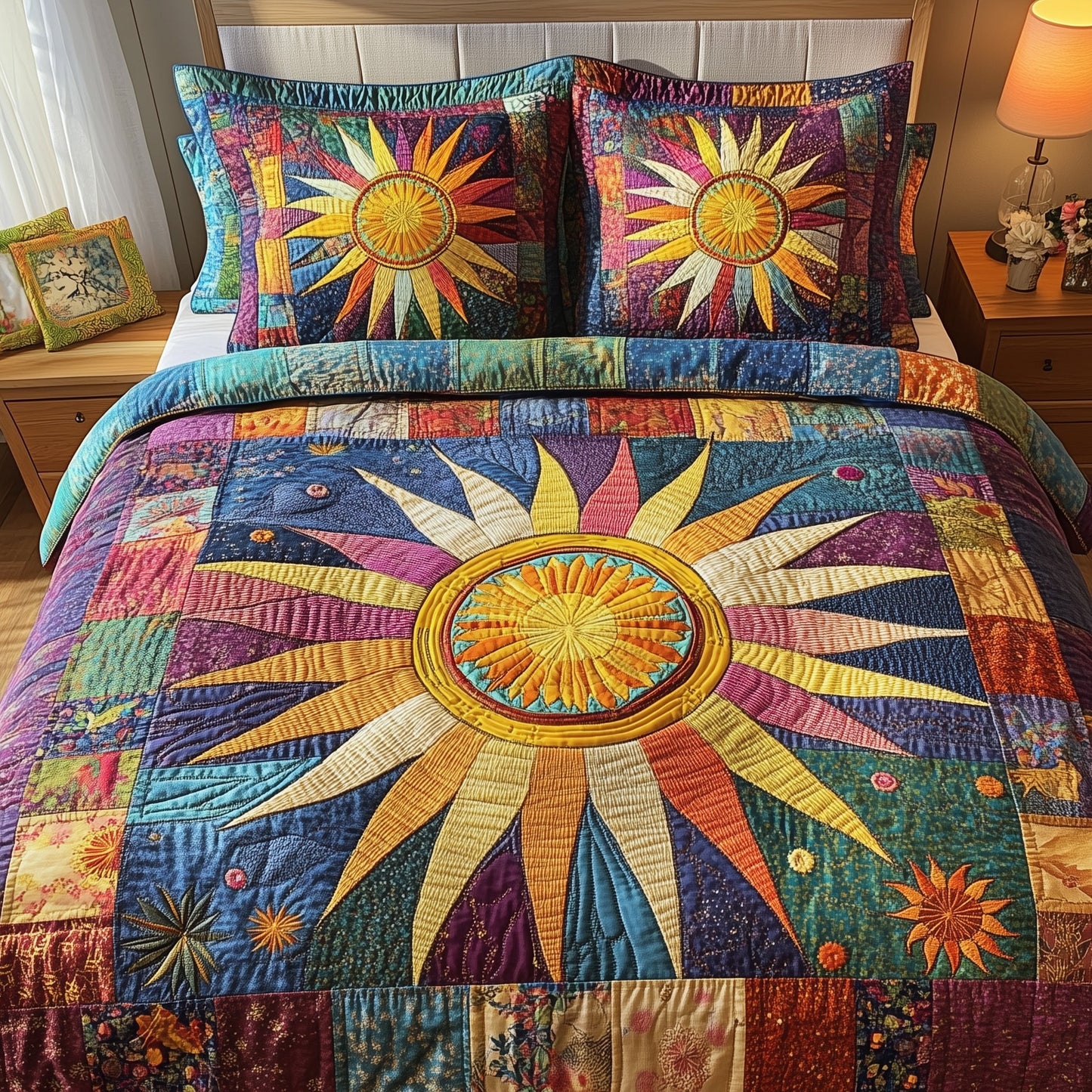 Hippie Sun 3-Piece Quilted Bedding Set GFTOTP4187