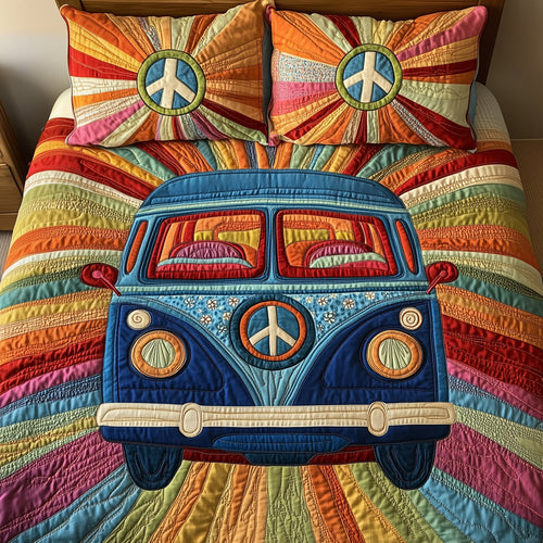 Peace Sign 3-Piece Quilted Bedding Set GFTOTP4474