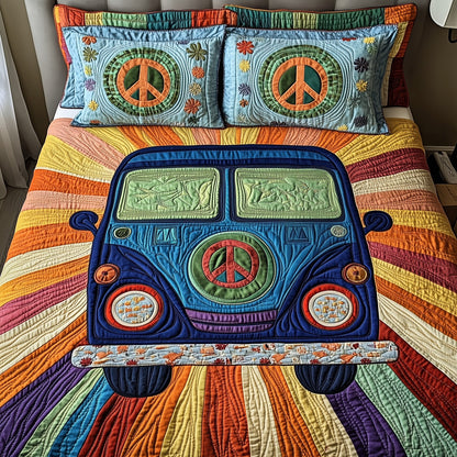Peace Sign 3-Piece Quilted Bedding Set GFTOTP4475