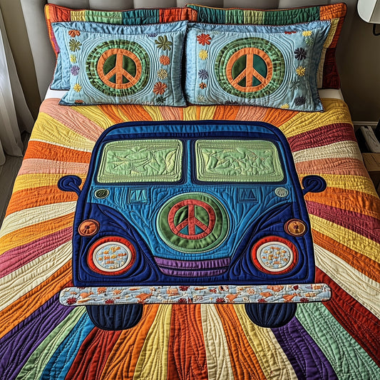 Peace Sign 3-Piece Quilted Bedding Set GFTOTP4475