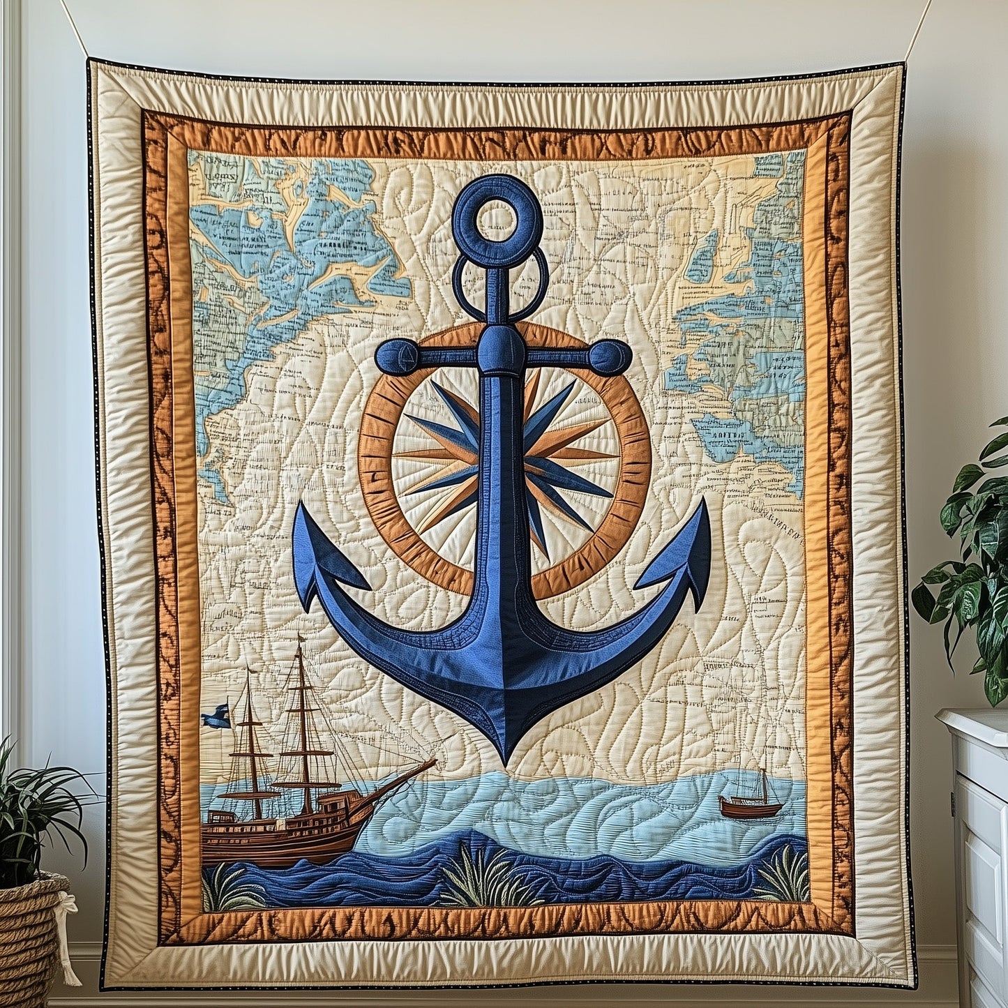 Nautical Anchor Quilted Blanket GFTOTP4486
