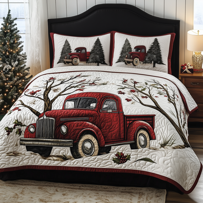 Christmas Truck 3-Piece Quilted Bedding Set GFTOTP464