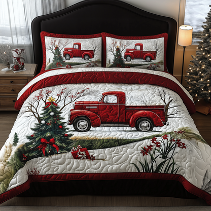 Christmas Truck 3-Piece Quilted Bedding Set GFTOTP467