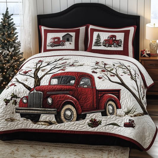Christmas Truck 3-Piece Quilted Bedding Set GFTOTP469