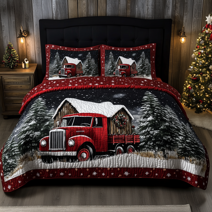 Christmas Truck 3-Piece Quilted Bedding Set GFTOTP471