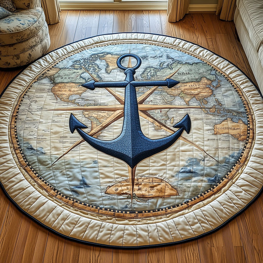 Nautical Anchor Quilted Round Mat GFTOTP4760