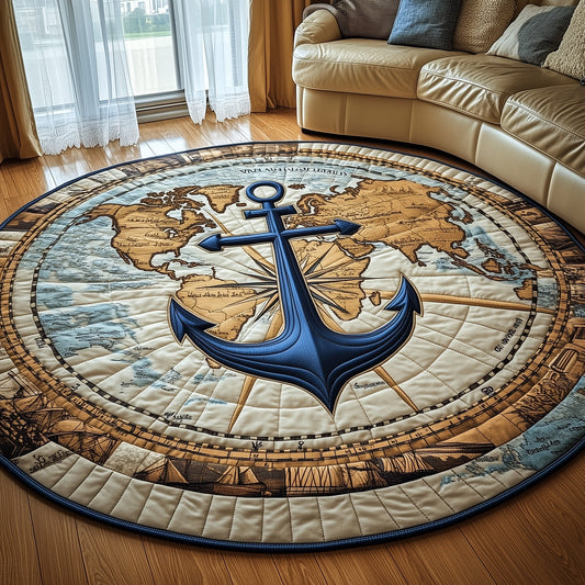 Nautical Anchor Quilted Round Mat GFTOTP4761