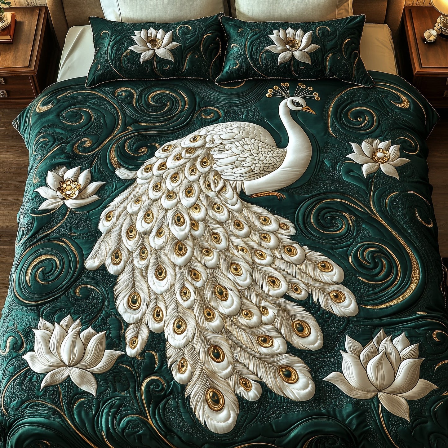 Peacock Paradise 3-Piece Quilted Bedding Set GFTOTP4831