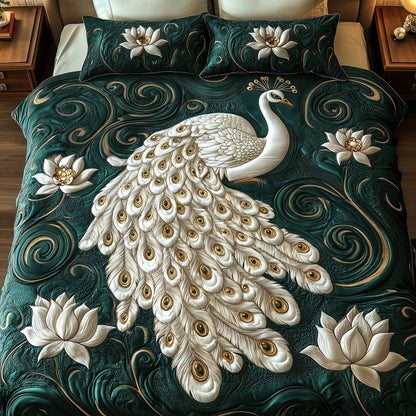 Peacock Paradise 3-Piece Quilted Bedding Set GFTOTP4831