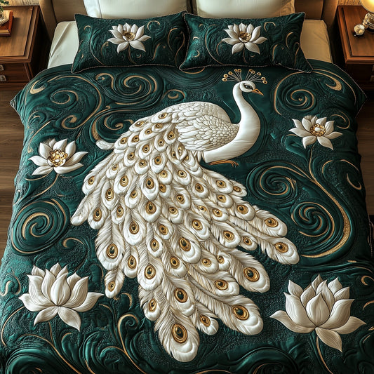 Peacock Paradise 3-Piece Quilted Bedding Set GFTOTP4831