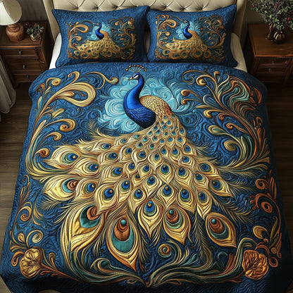 Peacock Paradise 3-Piece Quilted Bedding Set GFTOTP4832
