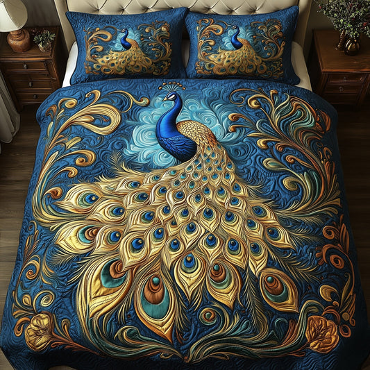 Peacock Paradise 3-Piece Quilted Bedding Set GFTOTP4832