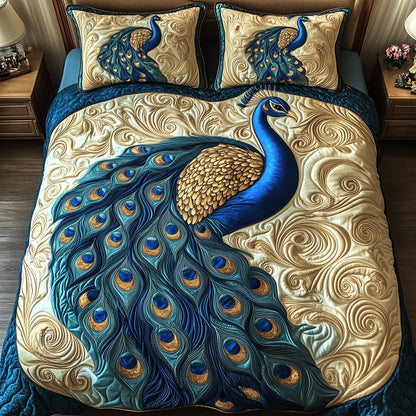 Peacock Paradise 3-Piece Quilted Bedding Set GFTOTP4836