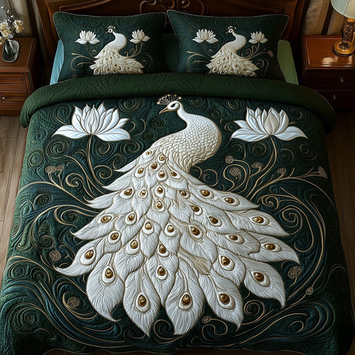 Peacock Paradise 3-Piece Quilted Bedding Set GFTOTP4864